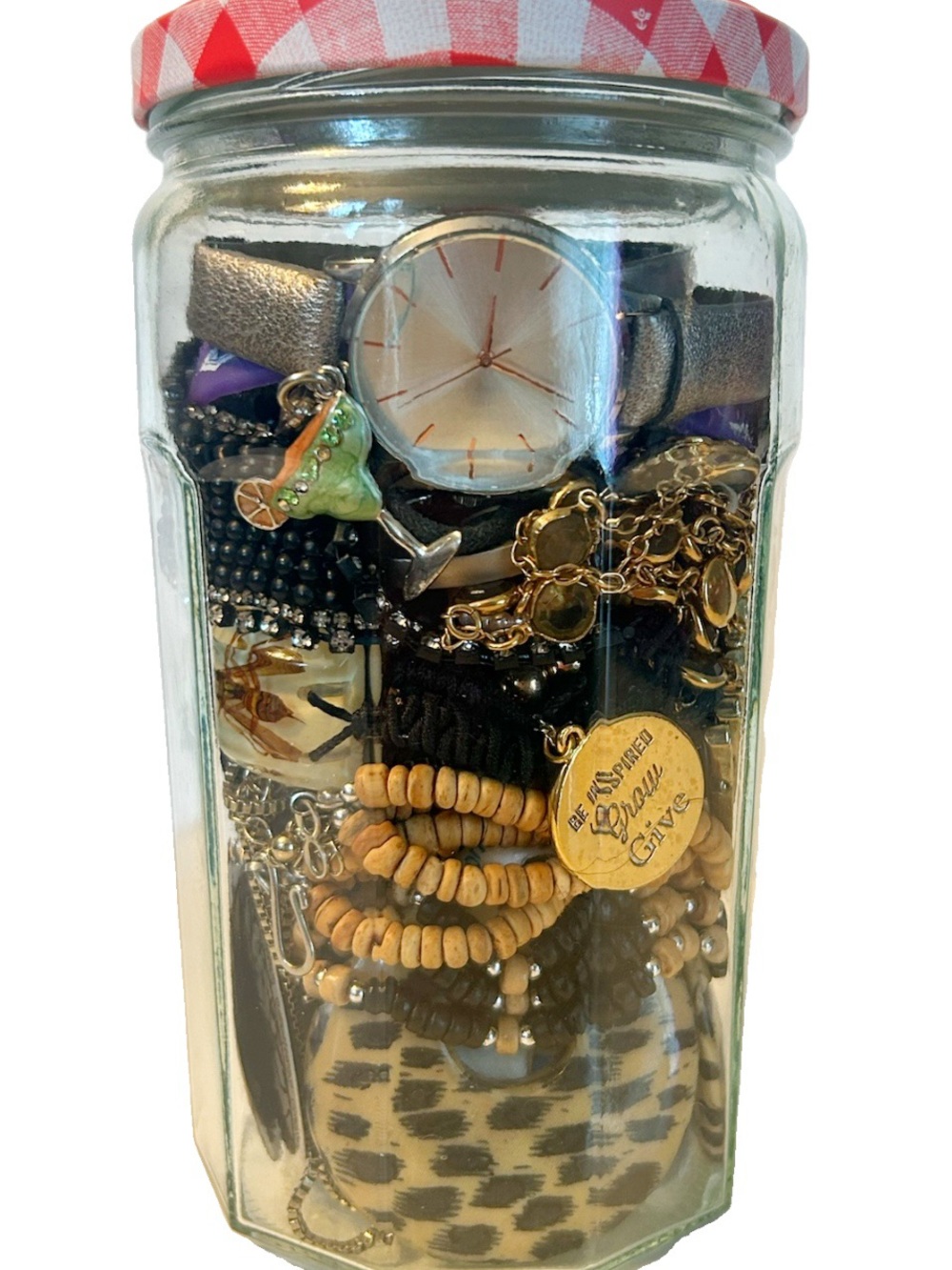 Mystery Jewelry Jar Lot All Wearable! Necklaces Bracelets Watch Charms Gold Tone